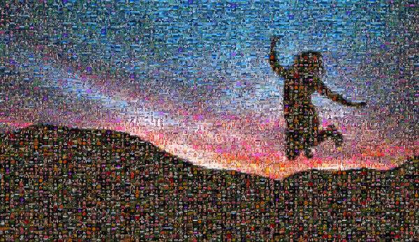 Sunset Silhouette photo mosaic