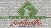 Bowhunters Association bowhunters hunting associations organizations logos graphics icons symbols text deer shapes script cursive nebraska community
