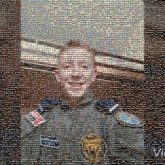 military portrait selfie man faces close up headshot uniform smile