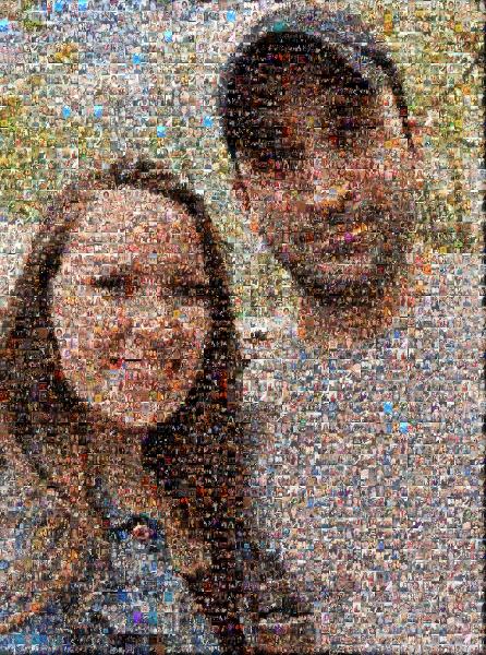 Happy Couple Outdoors photo mosaic