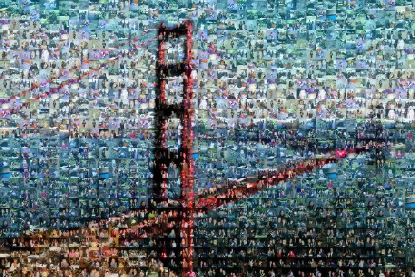 The Golden Gate Bridge photo mosaic