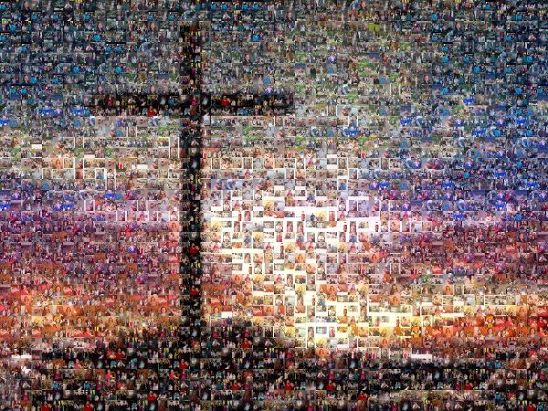 A Religious Cross photo mosaic