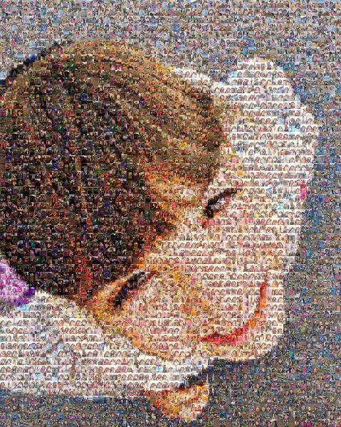 Up-close Cheesing photo mosaic