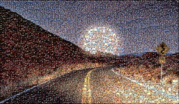 Windy Road to the Moon photo mosaic
