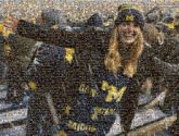 people girls women woman faces distant Michigan football sports fans