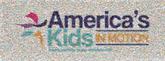 americas kids in motion gymnastics children logos symbols icons text
