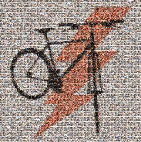 Bicycle frame photo mosaic