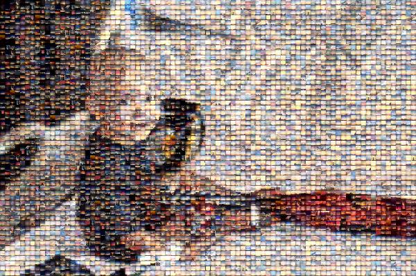A Happy Baby Made of Skyline Photos photo mosaic