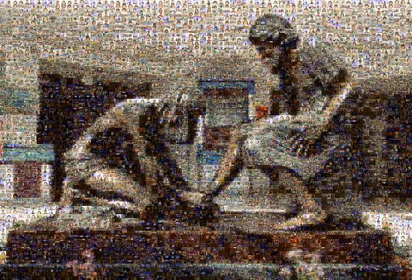 Statue of Jesus photo mosaic