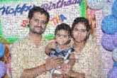 Birthday Party family groups people faces portraits children parents mom dad birthdays kids words text letters