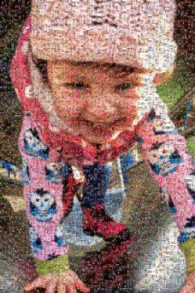 Playful Young Girl photo mosaic
