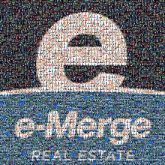 e-Merge Real Estate logos graphics words letters corporate symbols icons real estate housing commercial
