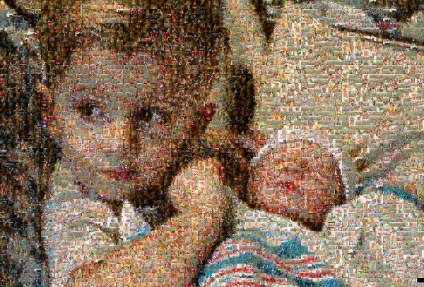 Newborn and Sibling photo mosaic