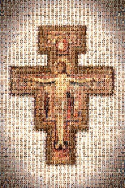Cross photo mosaic