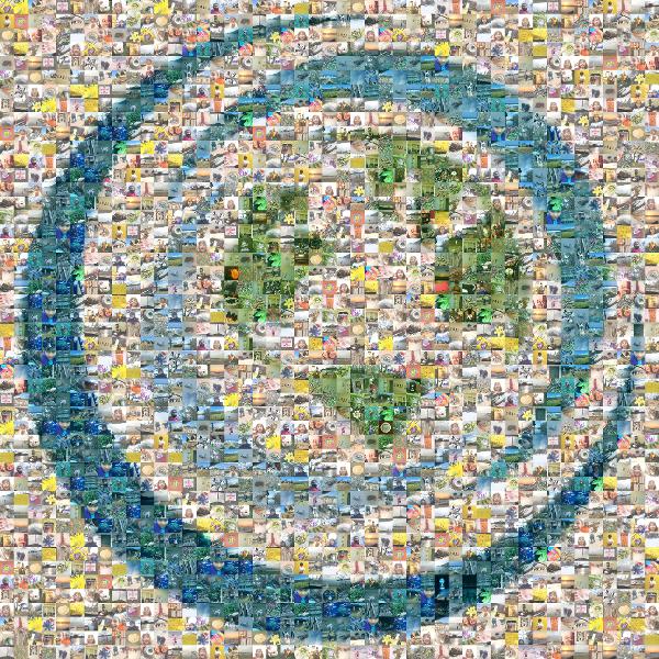 Globe logo photo mosaic