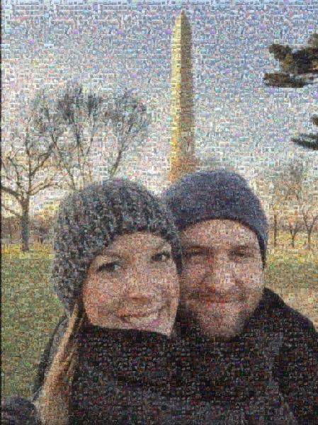 Couple at the Washington Monument photo mosaic