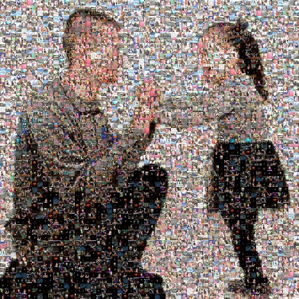 Father and Daughter joking photo mosaic