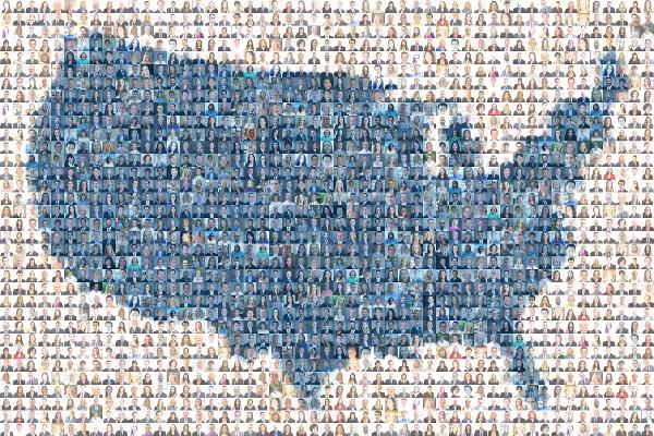 USA Outline photo mosaic