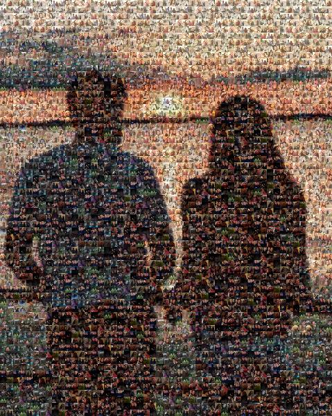 Couple at Sunset photo mosaic