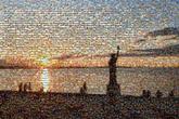 2015 statues of liberty sunsets landscapes new york city freedom america usa rivers