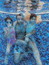 underwater family portrait people faces children full body distant distance glasses