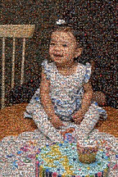 A Happy First Birthday photo mosaic