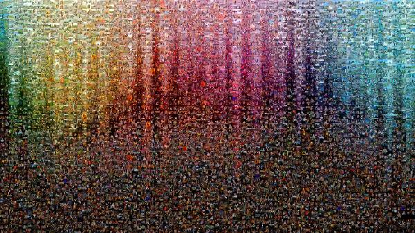 Abstract Wave of Color photo mosaic