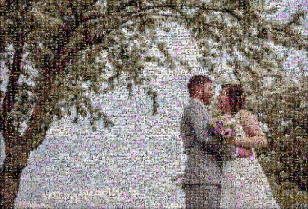 Newlywed Embrace photo mosaic