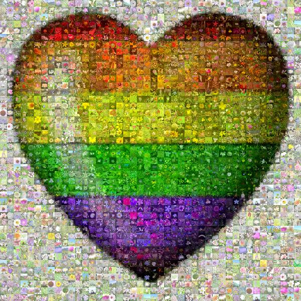 Rainbow Flower Heart photo mosaic