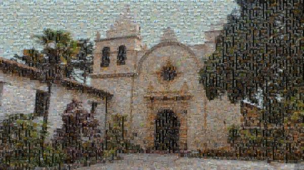Carmel Mission Basilica photo mosaic