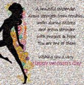 Happy Woman womans day silhouettes graphics unity pride text words letters quotes symbols icons women female empowerment strength person shapes illustrations