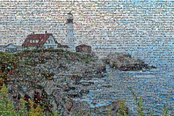 Picturesque Lighthouse photo mosaic