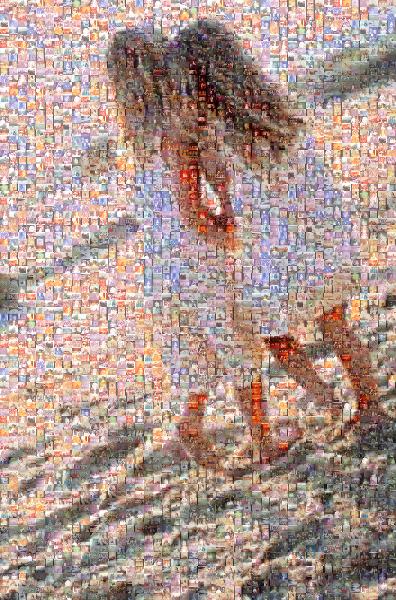 Sisters on the Beach photo mosaic
