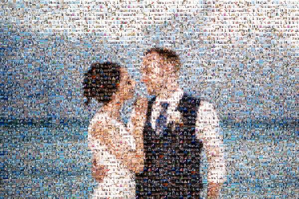 A Newlywed Embrace photo mosaic