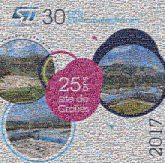 STMicroelectronics graphics shapes logos years circles landscapes organizations community text letters words