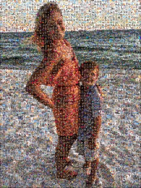 Family on the Beach photo mosaic