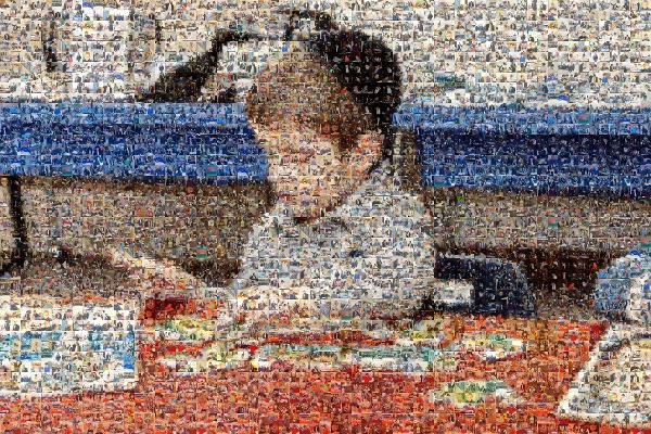Studious Young Boy photo mosaic