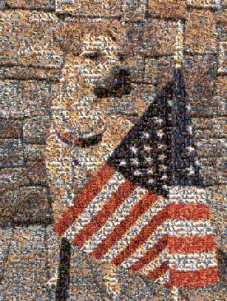 Dog with American Flag photo mosaic