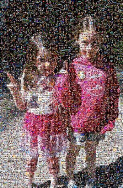 Young sisters  photo mosaic