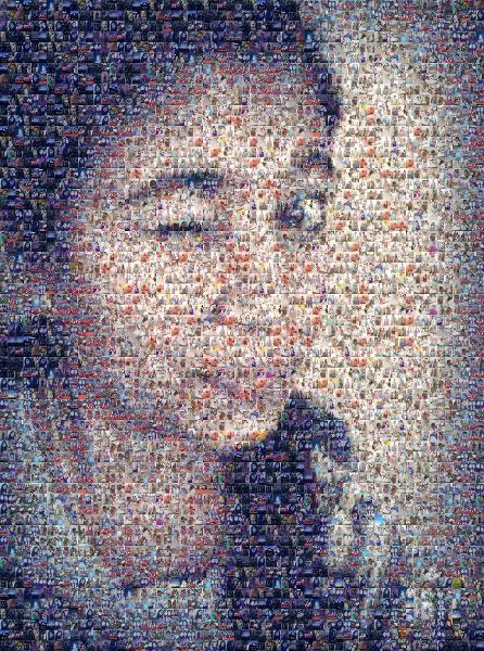 Winking portrait photo mosaic