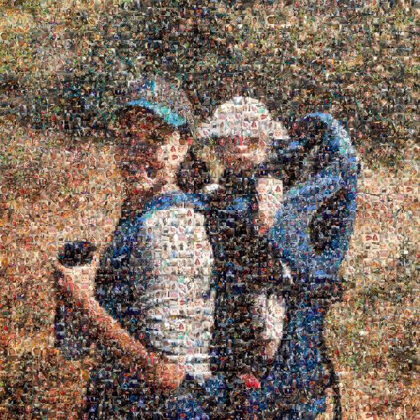 Mother and Child on a Hike photo mosaic