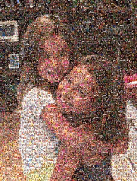 Two Girls Hugging photo mosaic