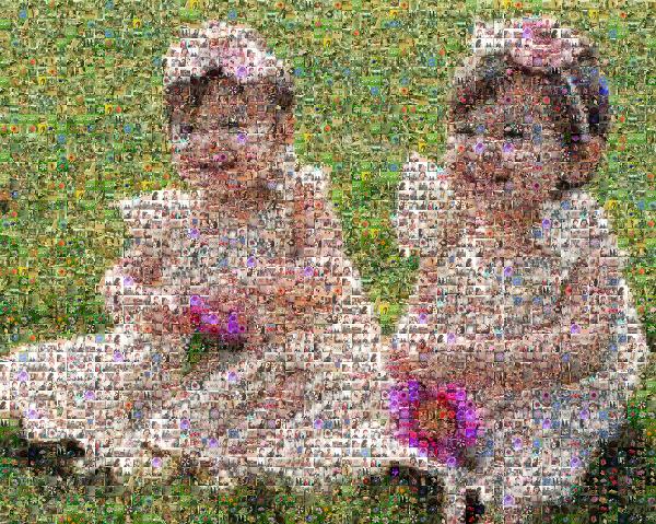 Smiling Sisters photo mosaic