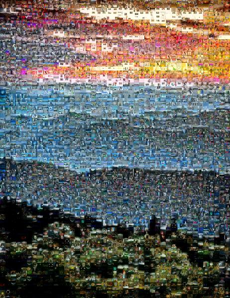 Mountain Range Sunset photo mosaic