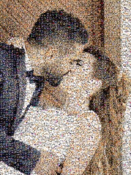 Newlyweds in an Embrace photo mosaic