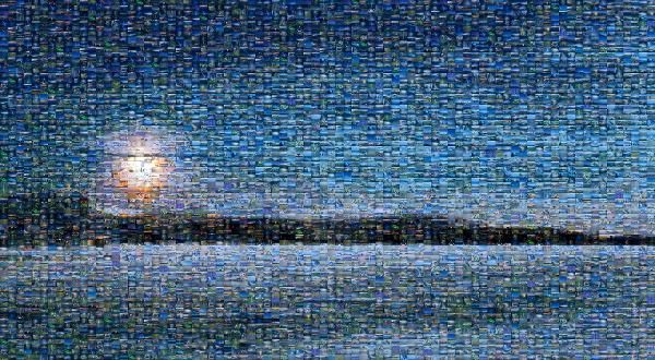 Nighttime Landscape photo mosaic