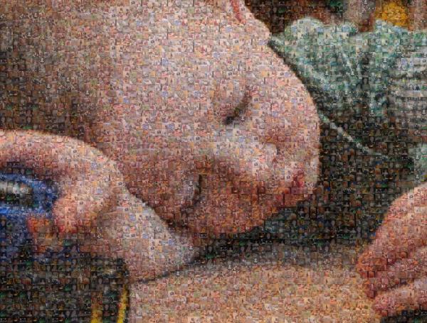 A Little Boy Playing photo mosaic