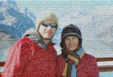 couples people faces portraits sunglasses travel vacation scenic mountains lakes outdoors outside winter 