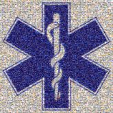EMS Logo medicine logo symbol ems healthcare professionals paramedics blue white simple emblem