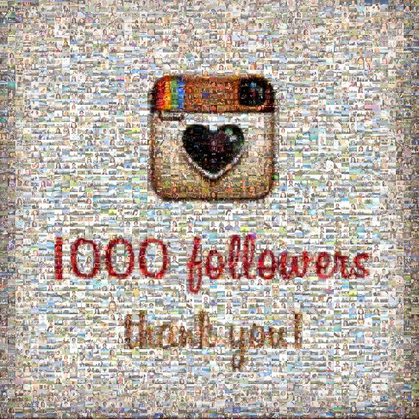 1000 Instagram Followers photo mosaic